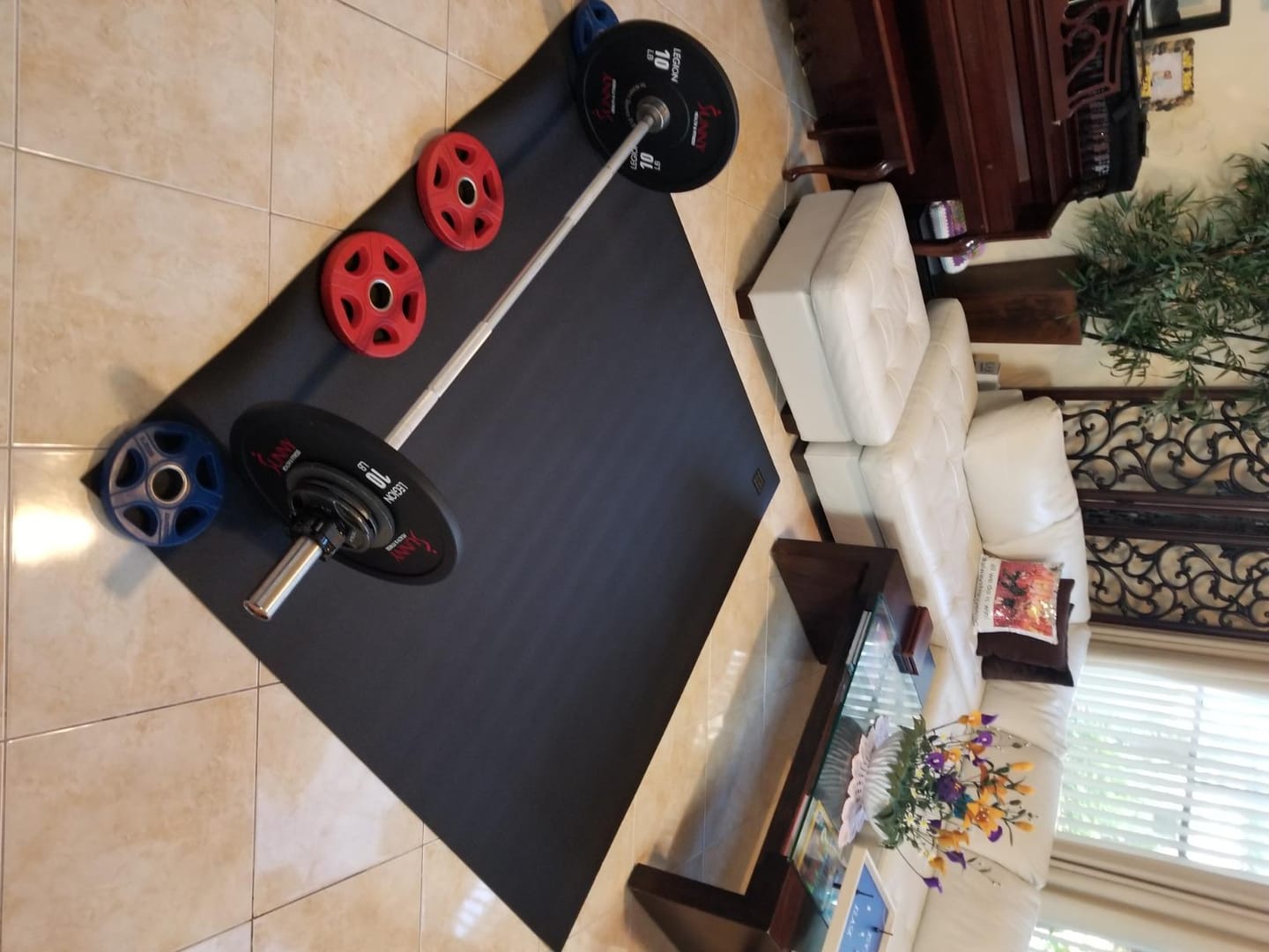 Customer photo review of GXMMAT Large Exercise Mat 6'x6'