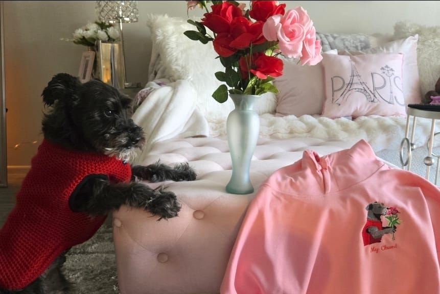 Customer photo review of Custom Blooming Hug Embroidered Pet Portrait Sweatshirt, Hoodie
