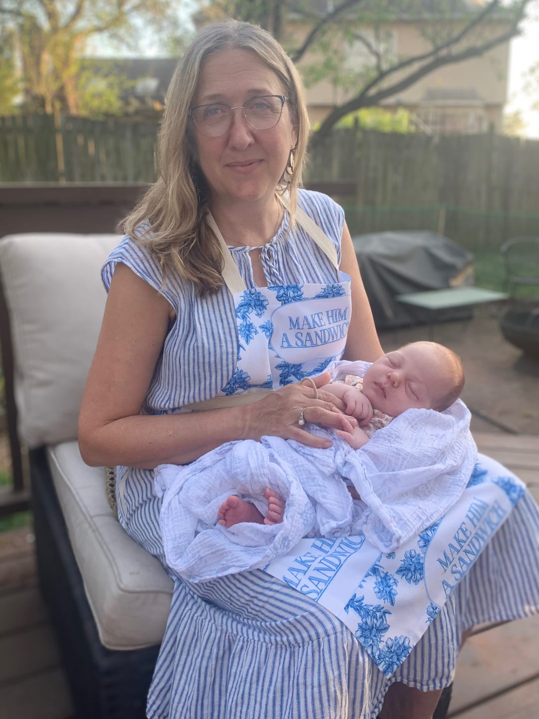 Customer photo review of Make Him A Sandwich Apron