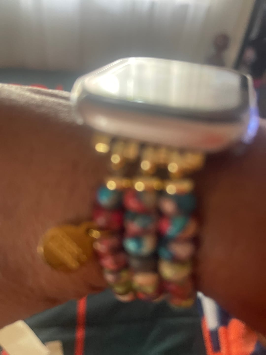 Customer photo review of Kaleidoscope Boho Stretch Apple Watch Strap