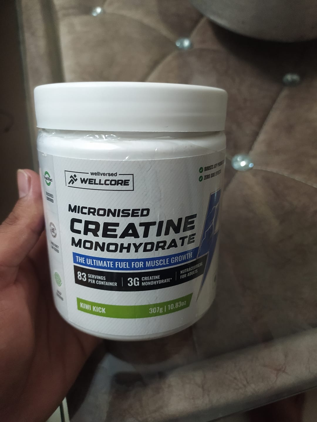 Customer photo review of Wellcore - Pure Micronised Creatine Monohydrate | Kiwi Kick (307g, 83 servings)