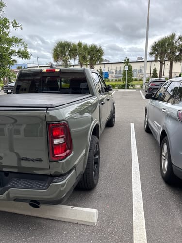Customer's truck showing the wider stance of the rear wheel after installing 1.5-inch hubcentric wheel spacers.