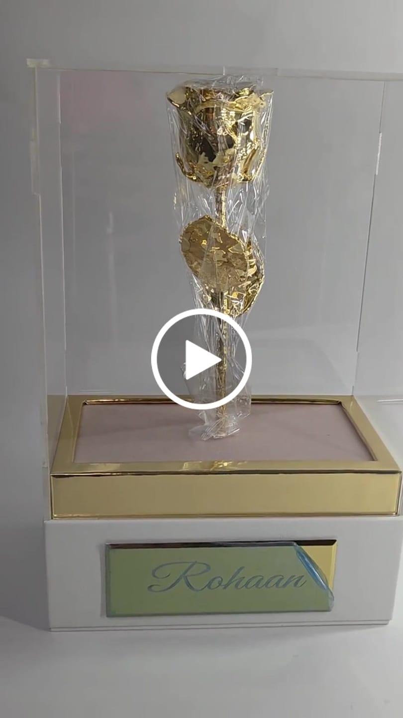 Customer video review of Acrylic Display 7" Rose with Personalized Engraving