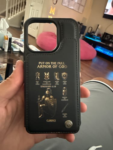 Customer photo review of Put On The Full Amor Of God - Personalized Christian Wallet Phone Case