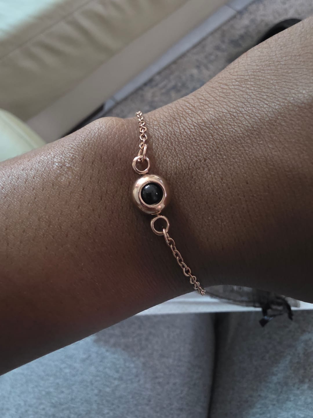 Customer photo review of Custom Cable Chain Photo Bracelet