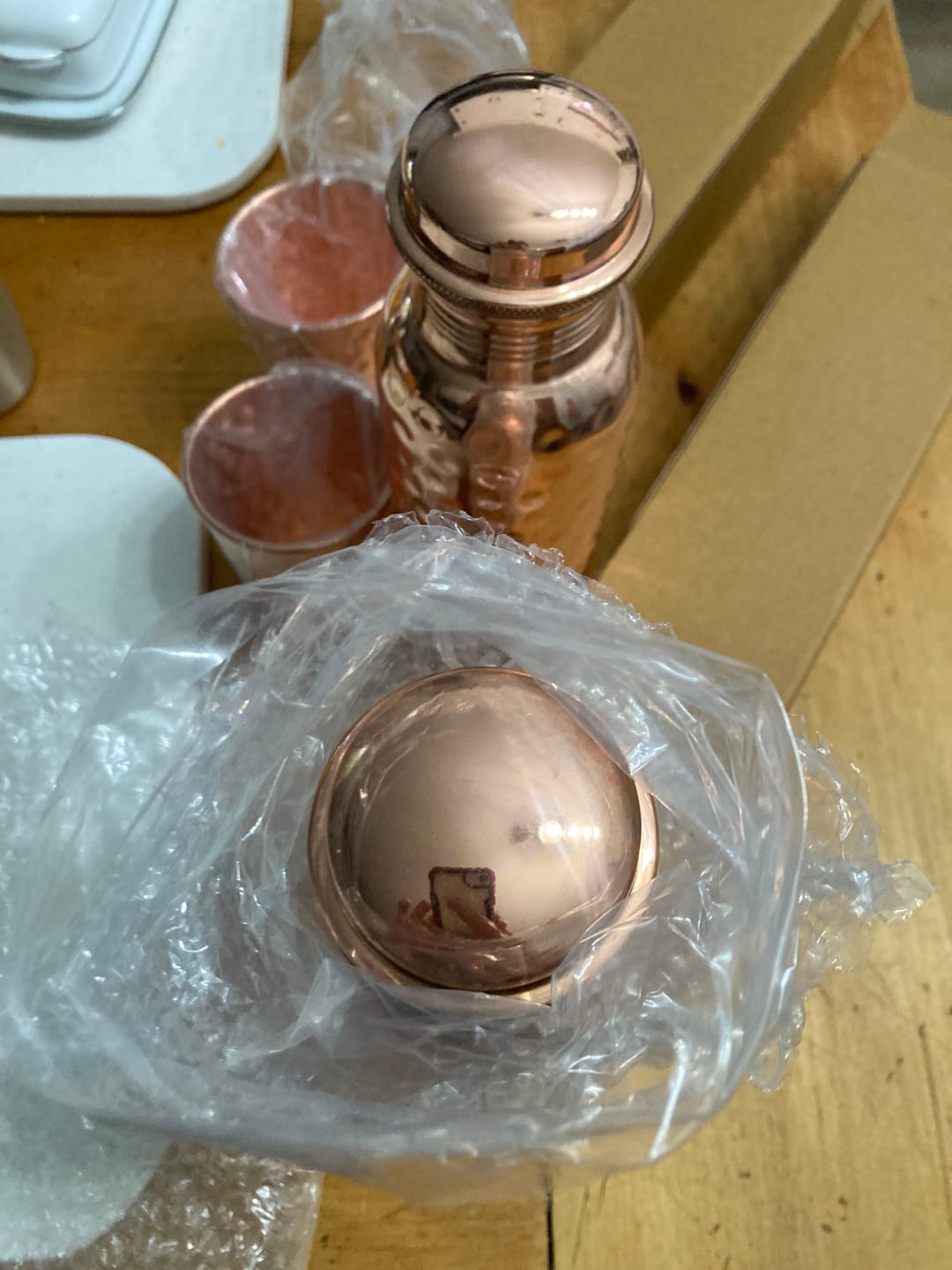 Customer photo review of Himalayan Ayurvedic Pure Copper Bottle