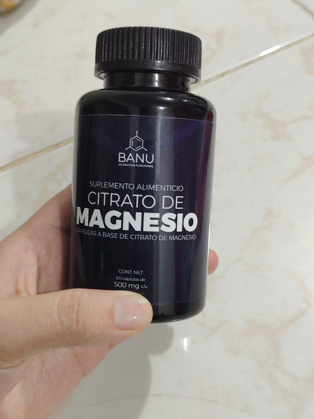 Customer photo review of Citrato de Magnesio Vegano • 60 Cápsulas • 500 MG