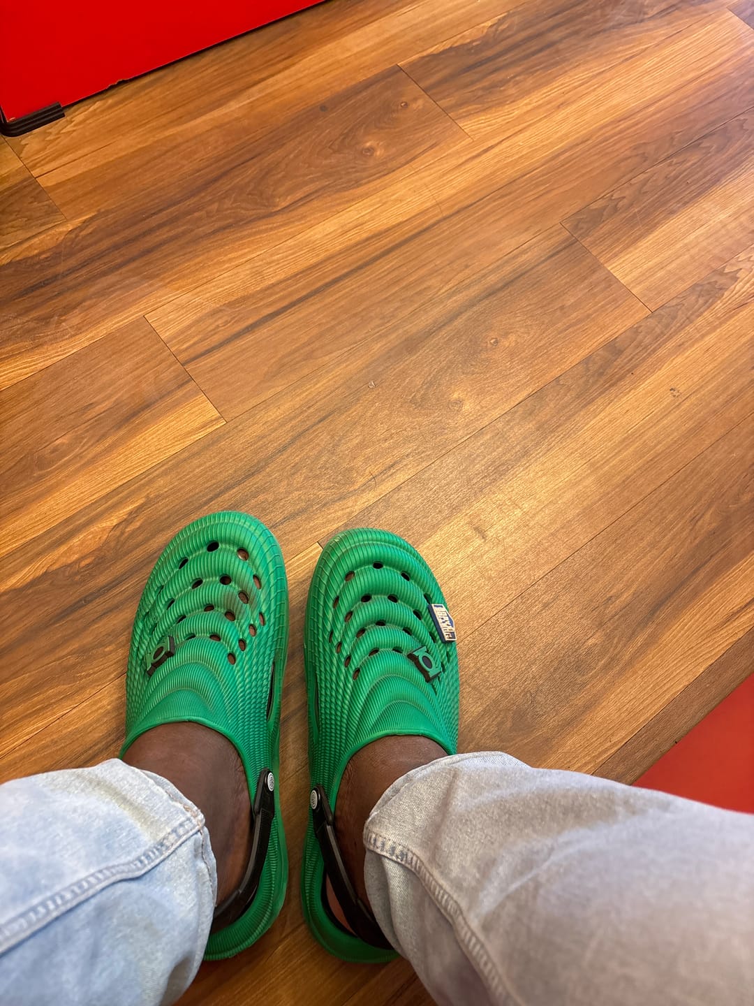 Customer photo review of Justice League PowerGrip Clogs