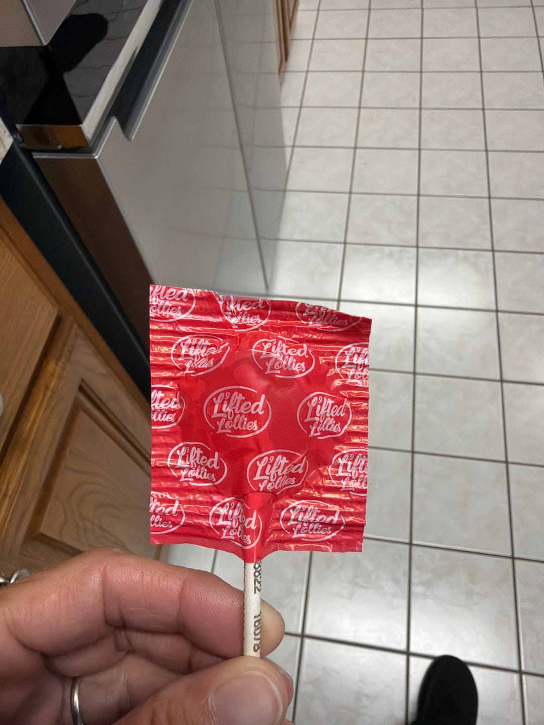 Customer photo review of Lifted Lollies – 20mg D9 THC + 10mg CBD Infused Lollipop (1 Count)
