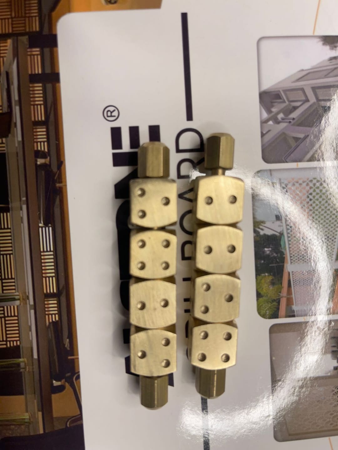 Customer photo review of Brass Ramal Pass Dice – Vastu Remedy for Divination & Spiritual Consulting | Ideal for Astrology Readings & Vastu Analysis | 8 cm x 1.4 cm x 1.4 cm | 200 g