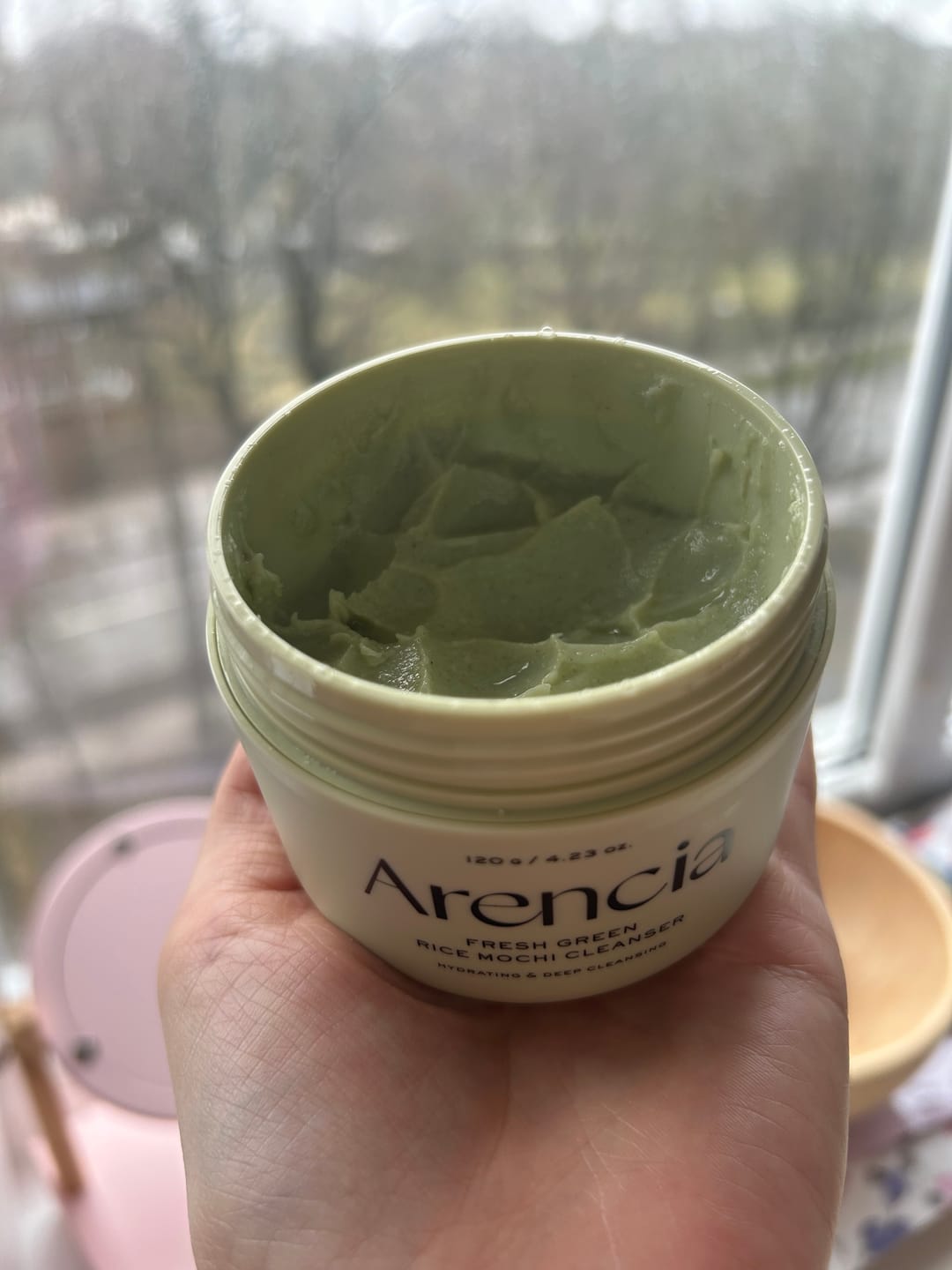 Customer photo review of Attīrošs līdzeklis ar zaļo tēju un Āzijas centellu Arencia Fresh Green Rice Mochi Cleanser