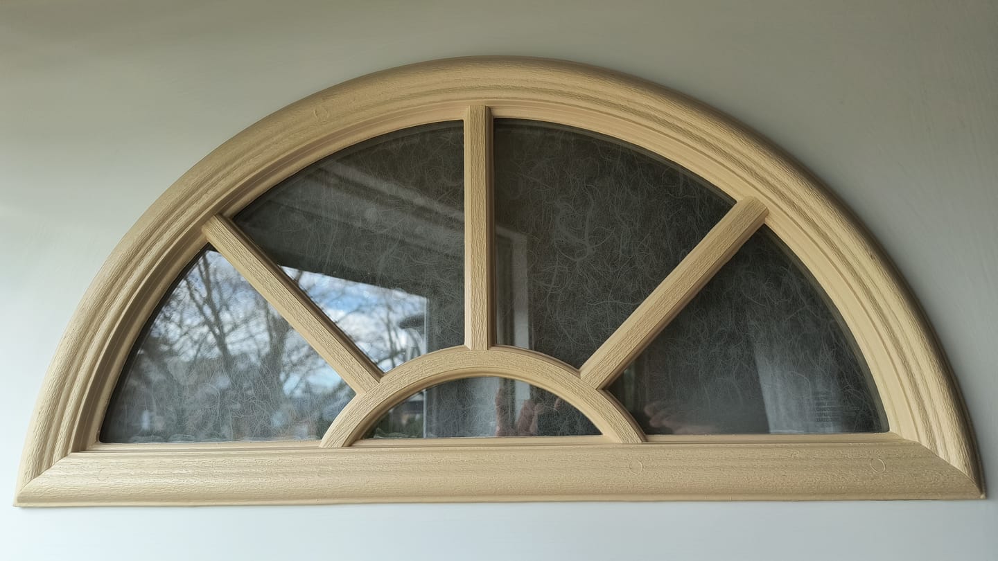Customer photo review of ODL Clear Door Glass - 5 Light External Grille - 23.797" x 11.813" Frame Kit