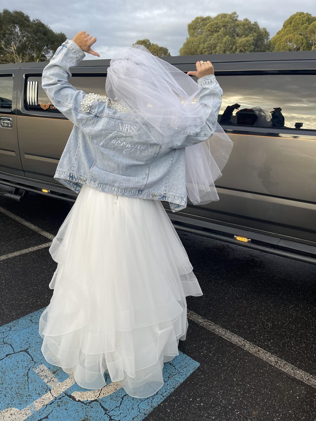 Customer photo review of Bridal Denim Jacket