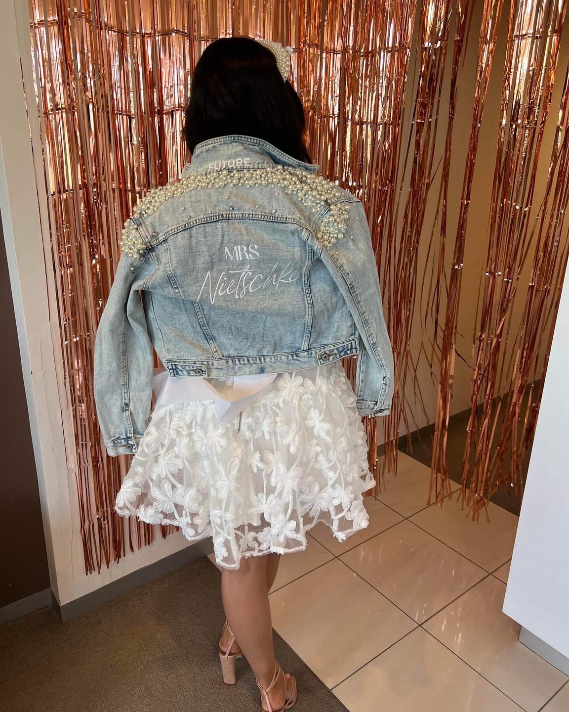 Customer photo review of Bridal Denim Jacket