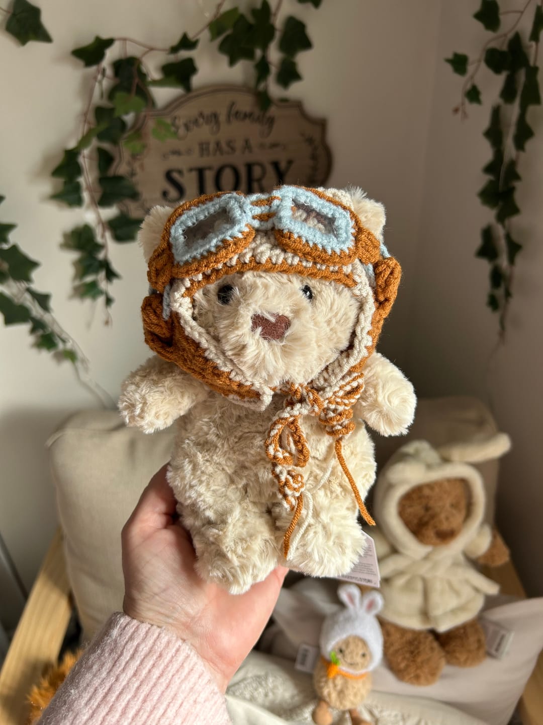 Customer photo review of Boba Tea Knit Sweater | Handmade Jellycat Clothes for Bartholomew Bear Junior