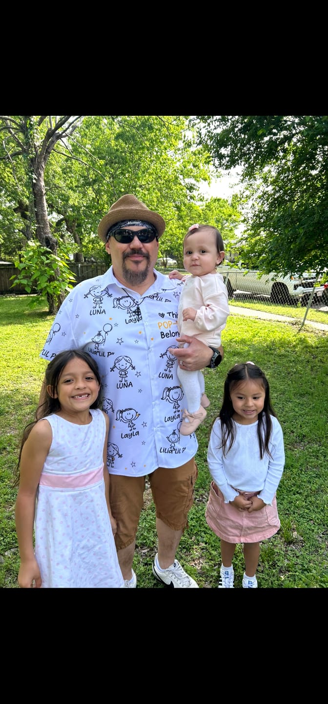 Customer photo review of Personalized Hawaiian Shirt- This Grandpa Belongs To Doodle