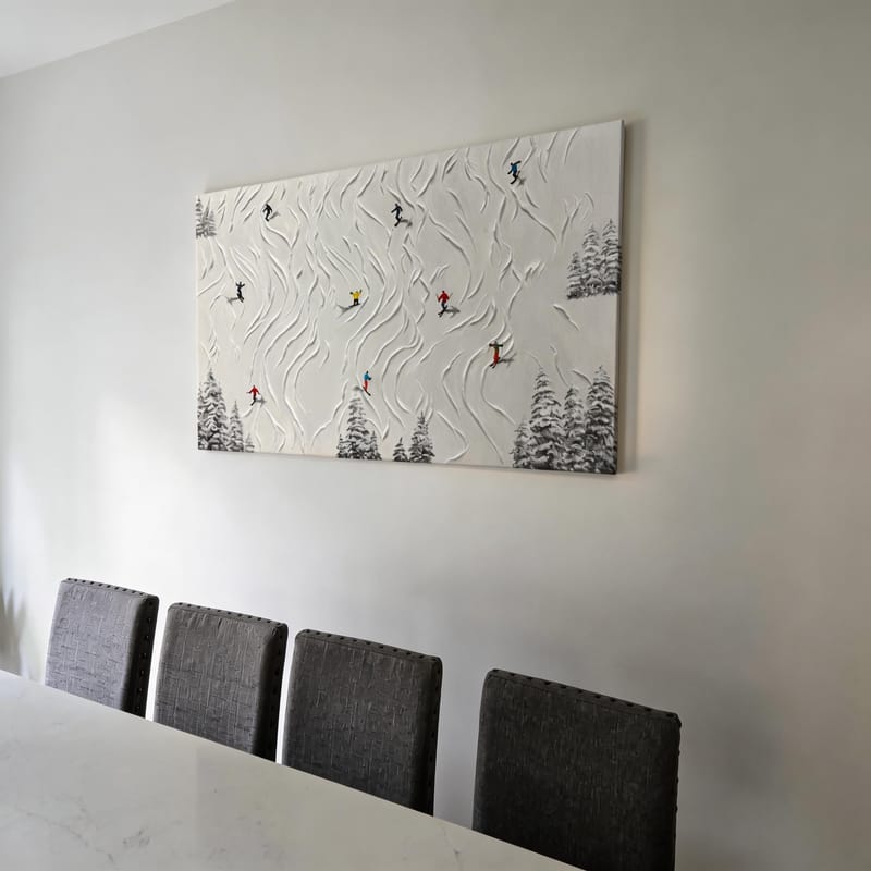 Customer photo review of Skiing Sport Art Textured Canvas #PT002