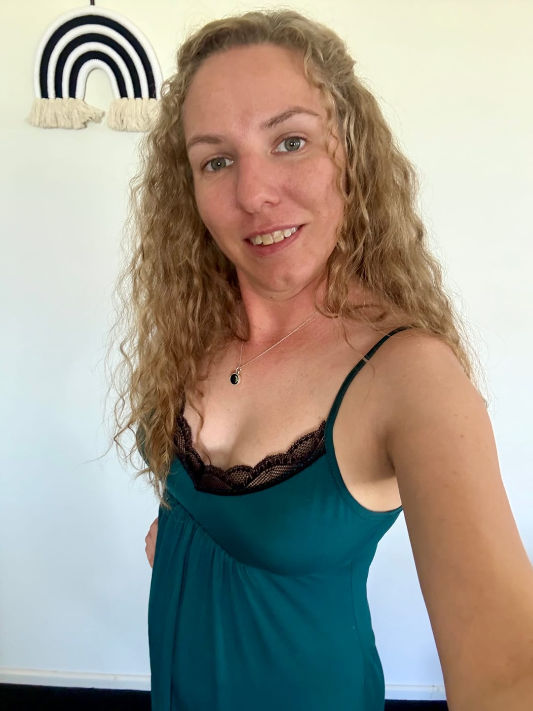 Customer photo review of Green Bamboo Cami Slip Nightie – Paula