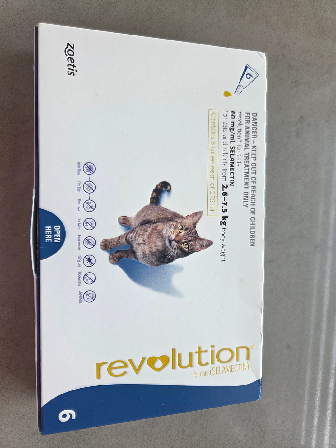 Customer photo review of Revolution for Cats