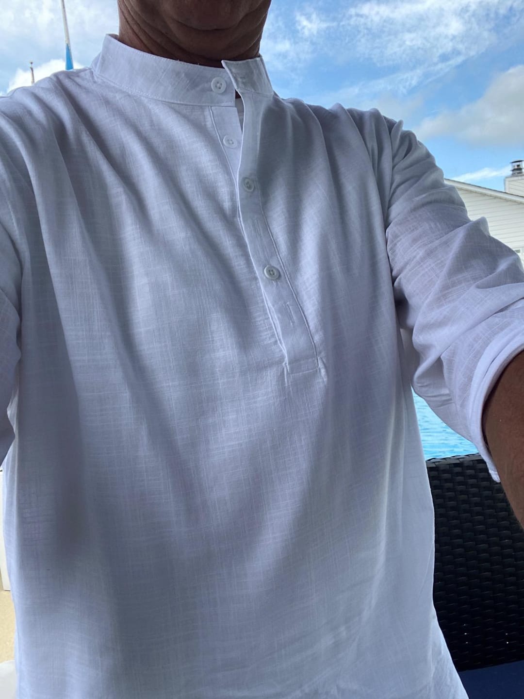 Customer photo review of Men’s Relaxed Linen Cotton Summer Shirt