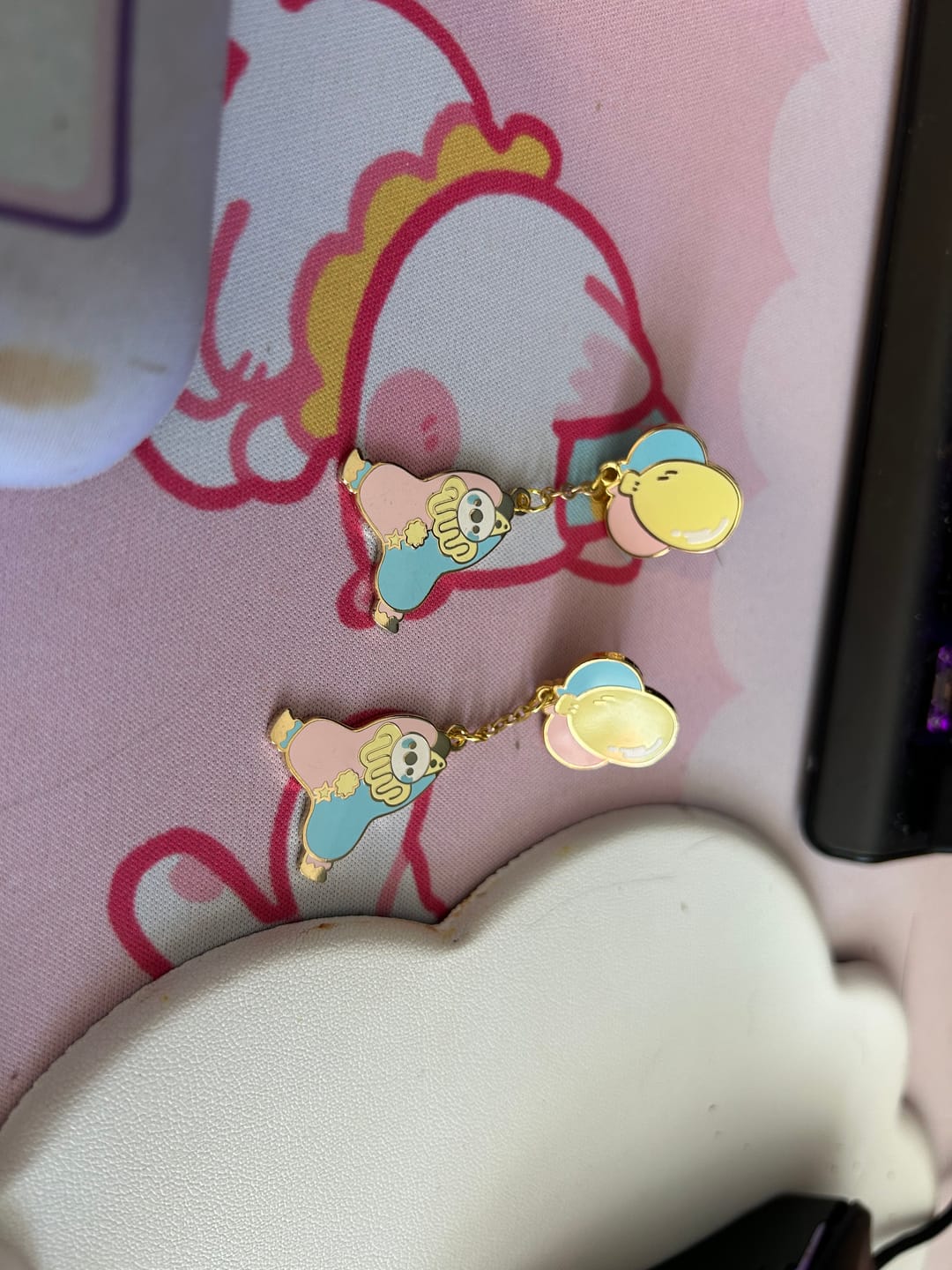 Customer photo review of Dangling Clown Earrings