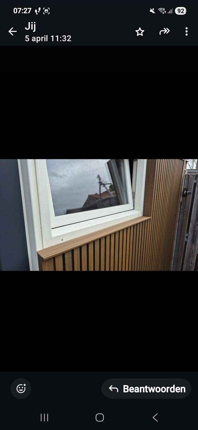 Customer photo review of Buitenpanel Gevelplank Eiken 290CM | Boordplank | Tuin | 3D Houtnerf