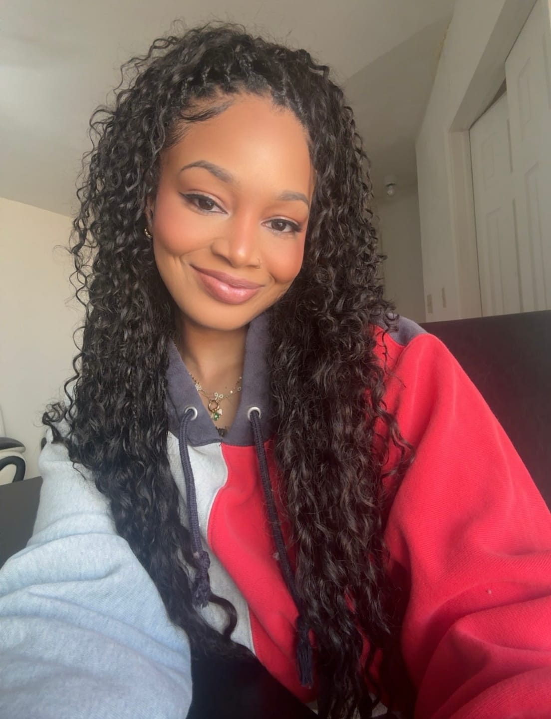 Customer photo review of Spanish Curl Bulk Hair Extensions for Braiding