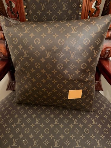 Customer photo review of CUSTOM LV LEATHER PILLOW