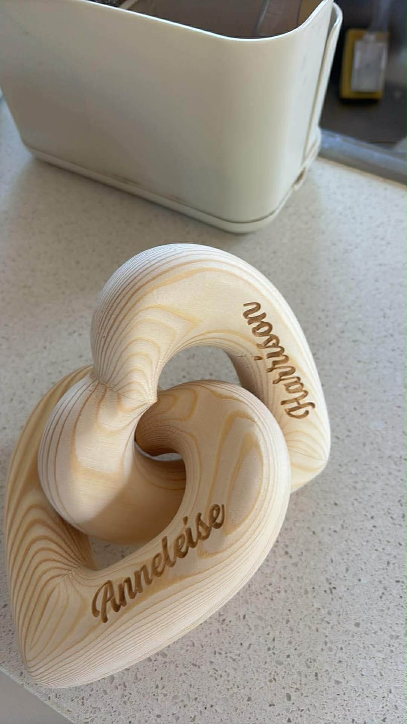 Customer photo review of Romantic Couple - Personalized Infinity Heart Sculpture