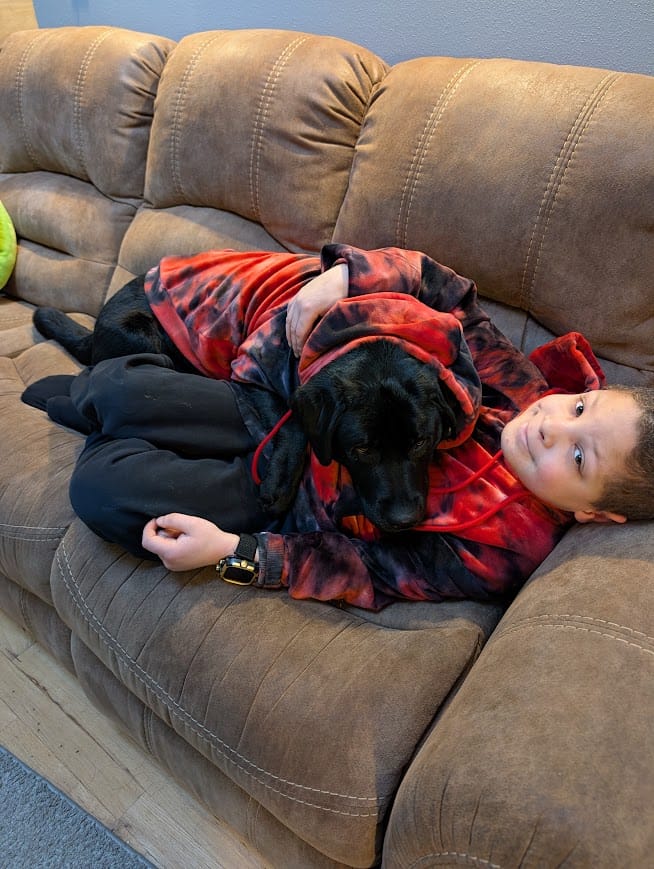 Customer photo review of Velvet Human Hoodie - Red & Black
