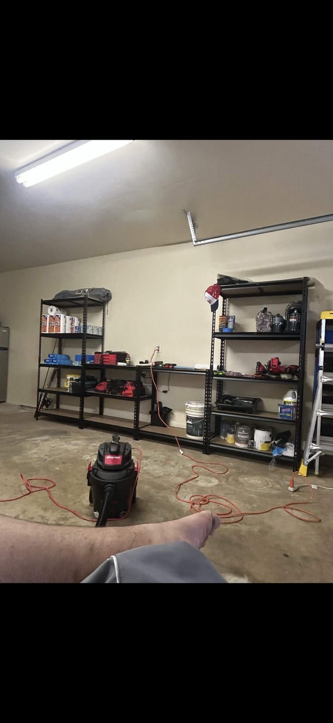 Customer photo review of Reibii 5-Tier Storage Shelving Units, 2020 lbs Adjustable Steel Garage Shelving Racks for Bedroom Kitchen Closet