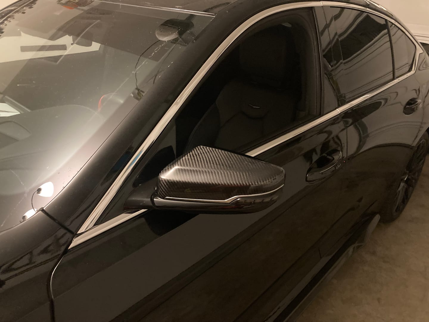 Customer photo review of 2020-25 Cadillac CT5 DRY Carbon Fiber Mirror Covers