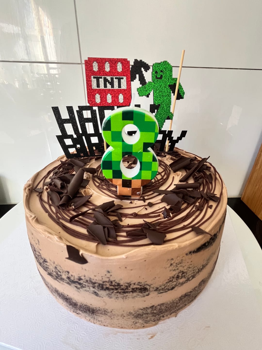 Customer photo review of double chocolate cake