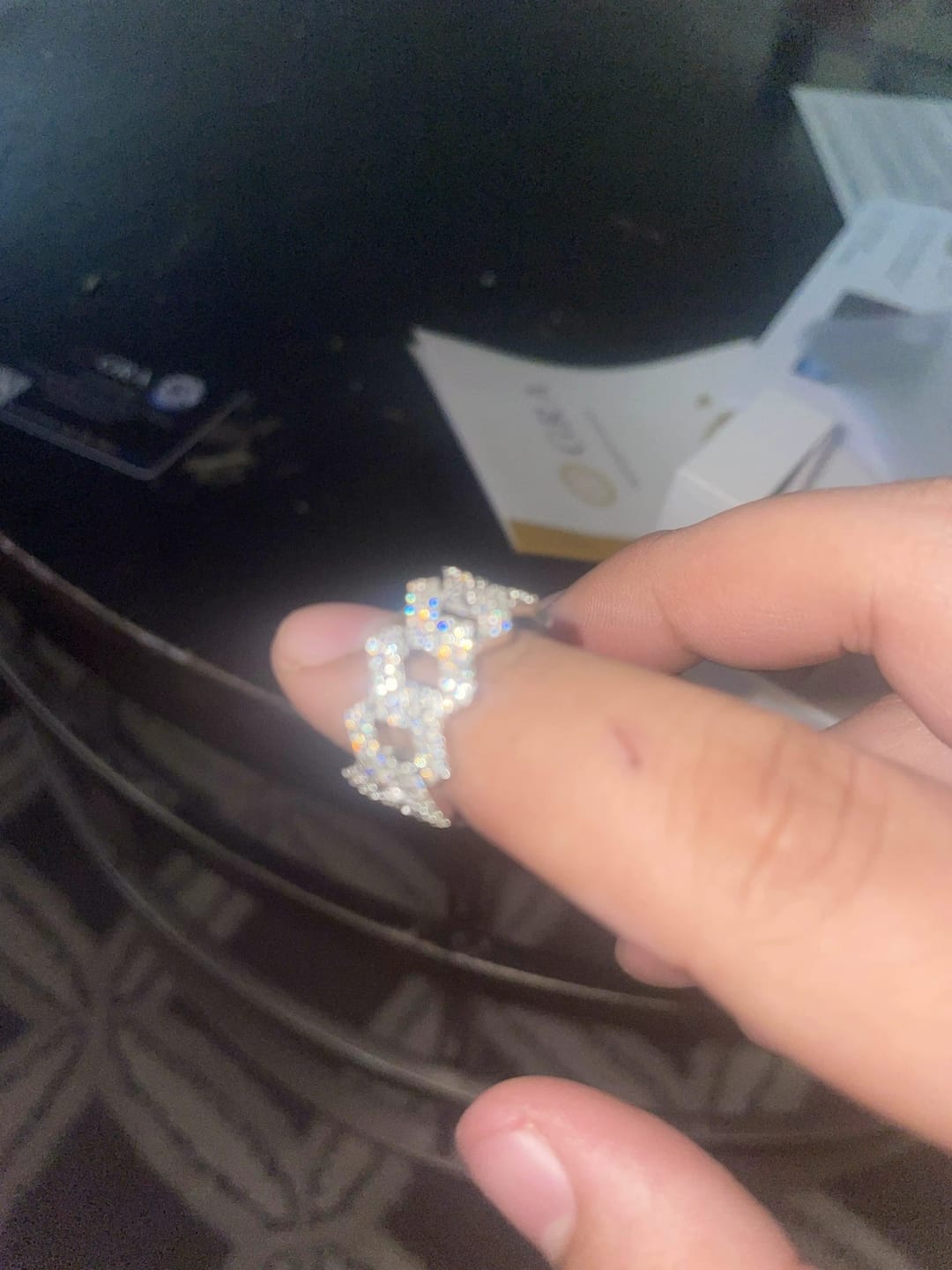 Customer photo review of GL High Jewelry VVS Moissanite Ring Men's Rock Diamond Hip Hop Ring
