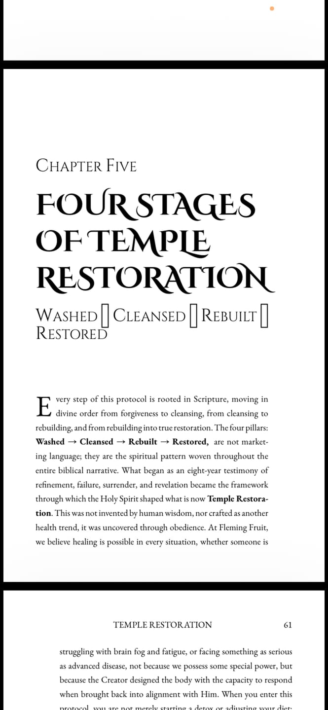 Customer photo review of Temple Restoration Ebook