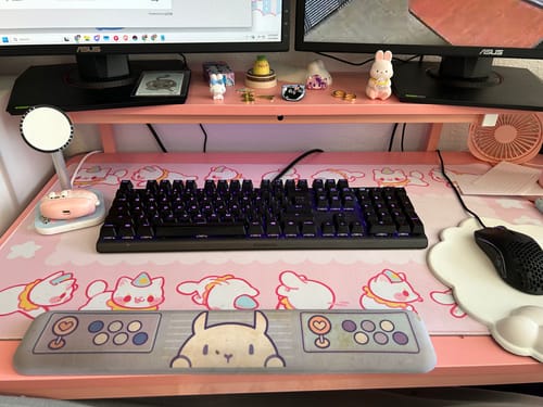 Customer photo review of Dilly and Dallying Desk Mat!