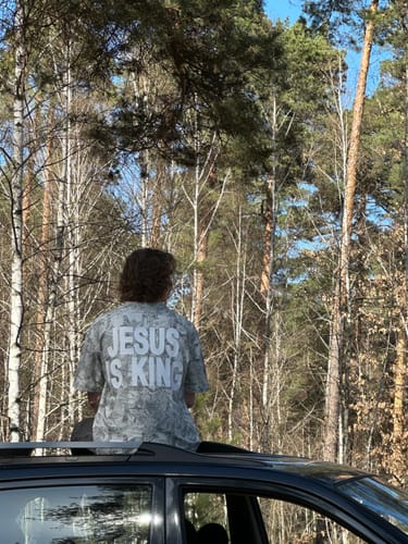 Customer photo review of Pre-Order Jesus Is King Premium Tee