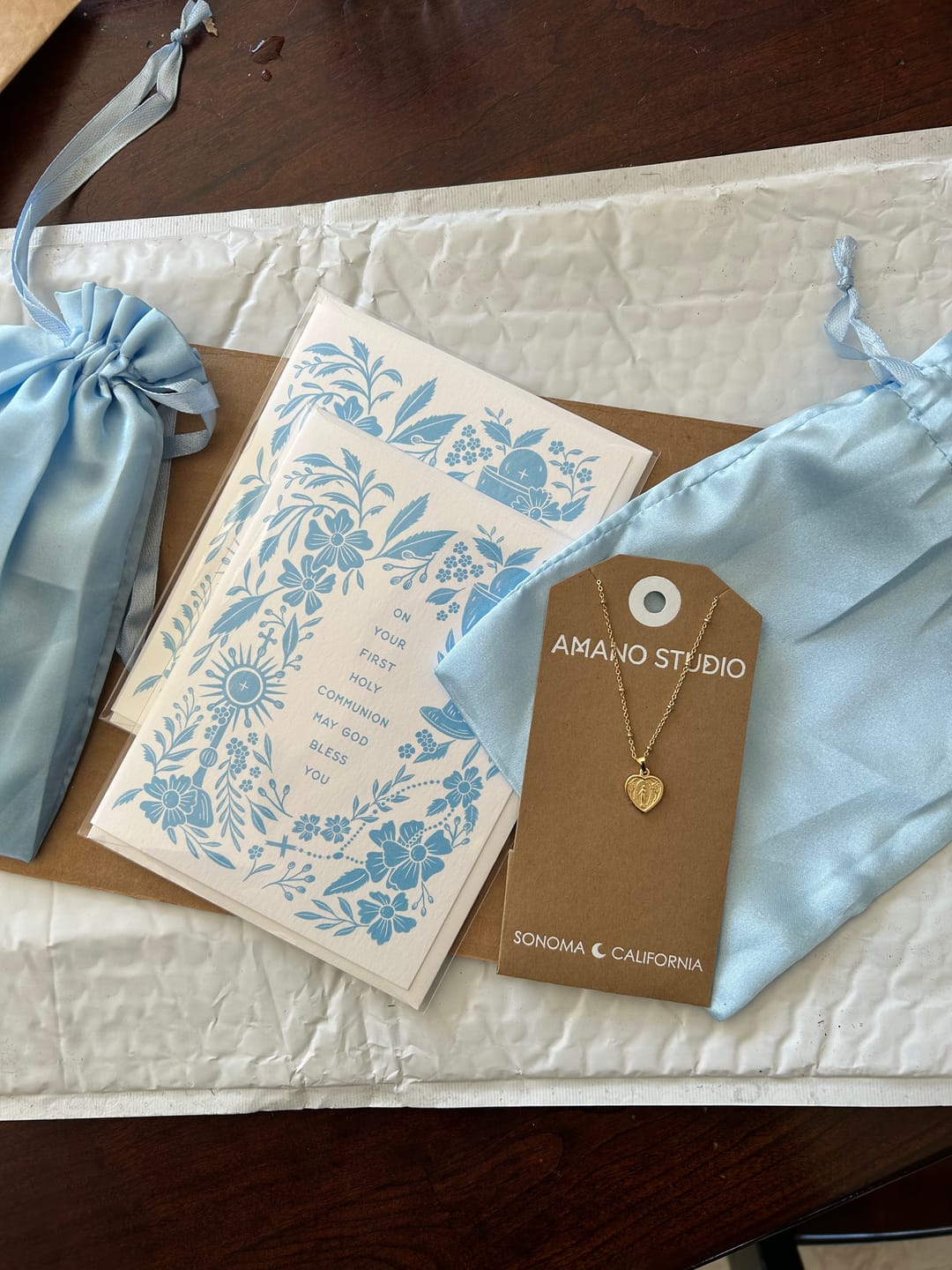 Customer photo review of Petite Miraculous Mary Heart Medallion