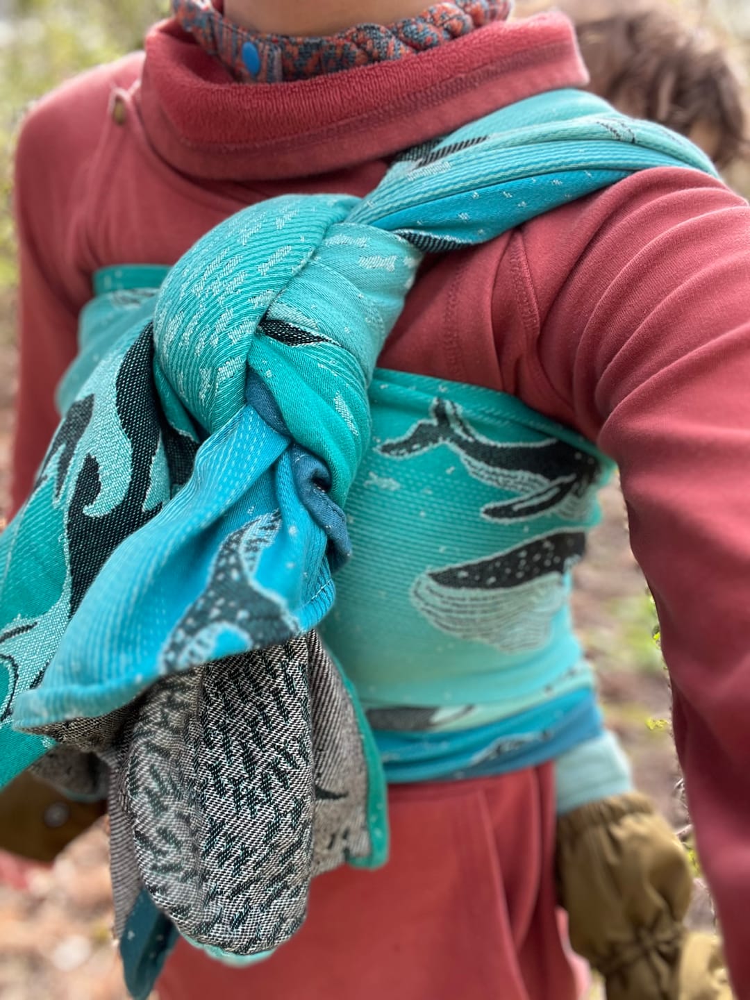 Customer photo review of Whales ‘Teal Tides’