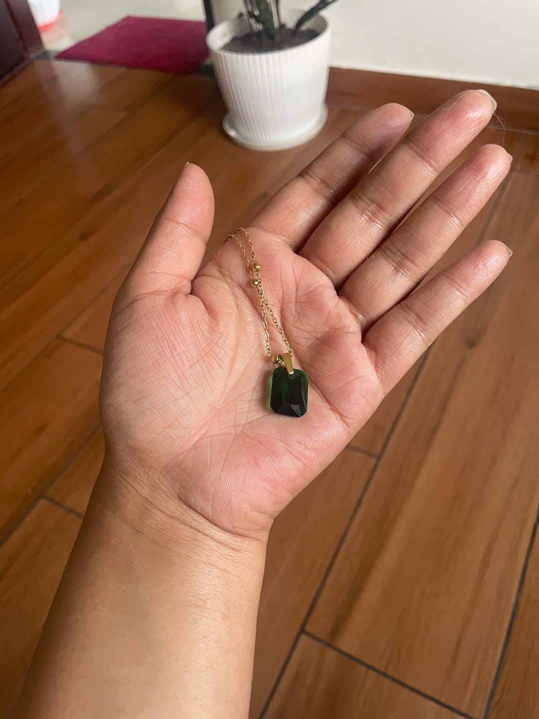 Customer photo review of Dazzling Emerald Necklace