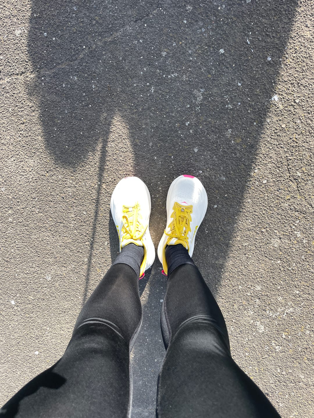 Customer photo review of Hoka Gaviota 6 Women's Running Shoe - Birch/Yellow Gold
