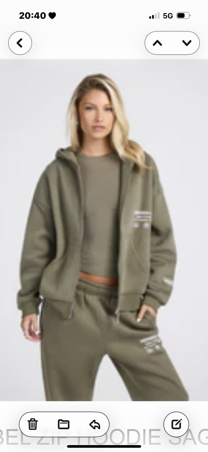 Customer photo review of LABEL ZIP HOODIE SAGE
