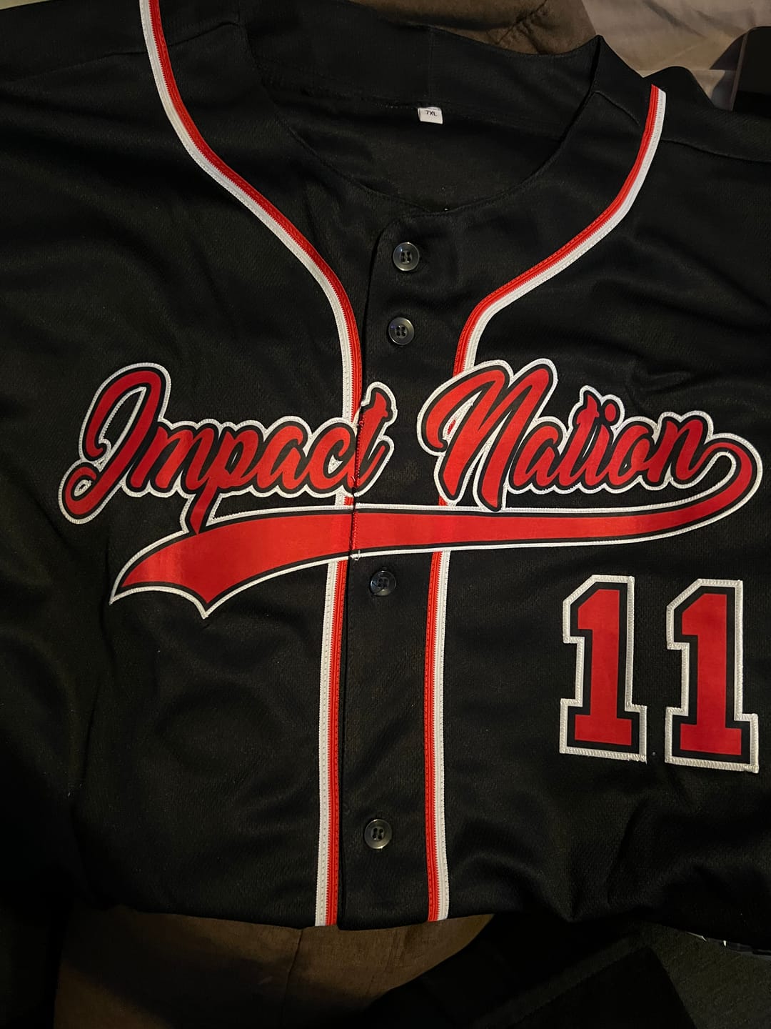 Customer photo review of Custom Black Red-White Classic Style Authentic Baseball Jersey