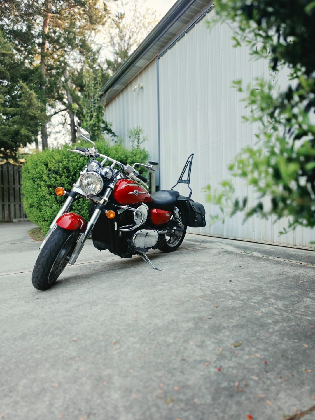 Customer photo review of Iron Born 25" Sissy Bar with Foldable Luggage Rack for Honda Shadow 750 Phantom Matte Black