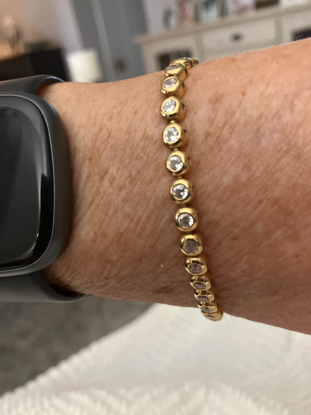 Customer photo review of Classic Bezel Tennis Bracelet