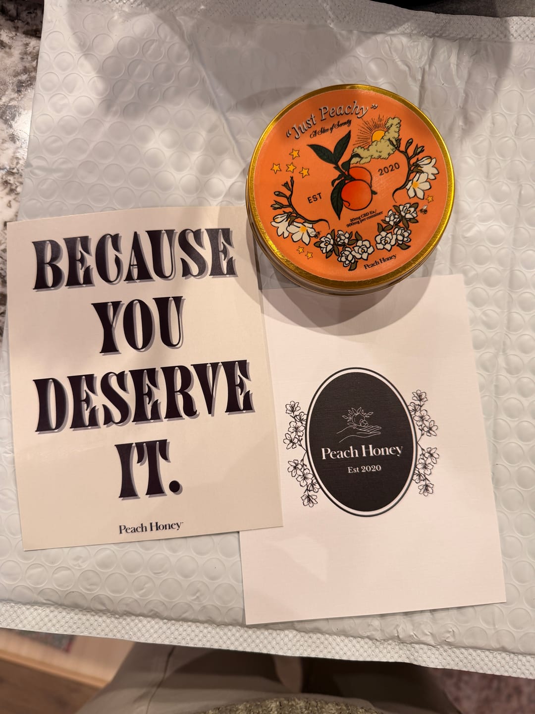 Customer photo review of "Just Peachy" CBD Gummies