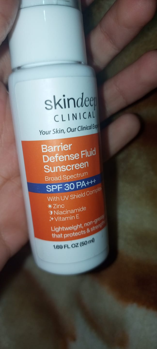 Customer photo review of Barrier Defense Fluid Sunscreen