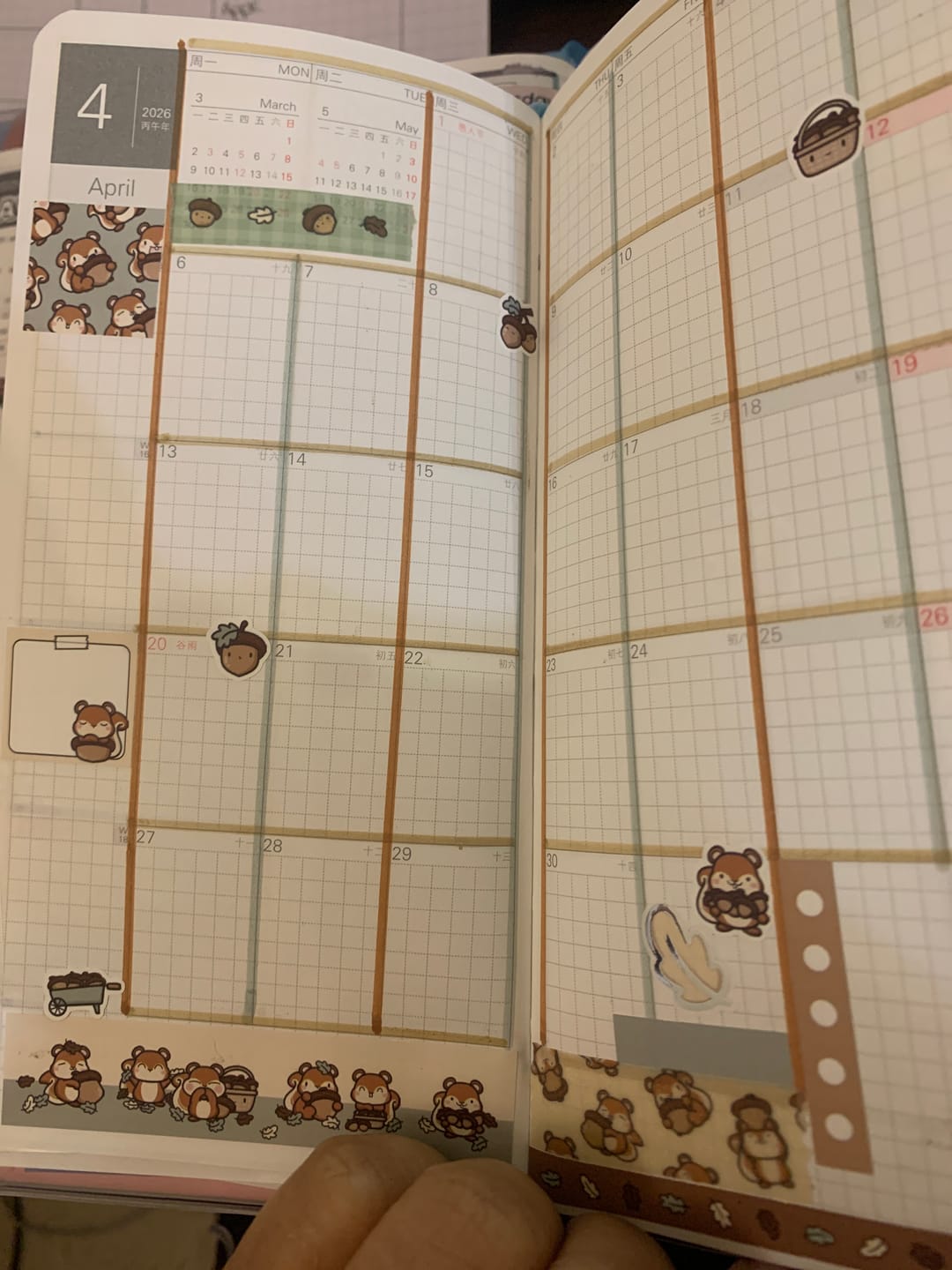 Customer photo review of Squirrelly Acorn Theme Hobonichi Weeks Kit