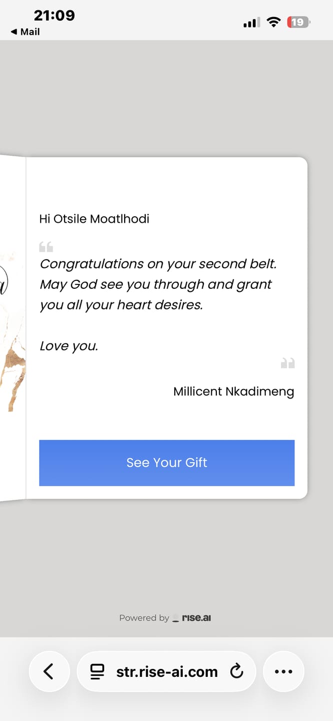 Customer photo review of DIGITAL Gift Card