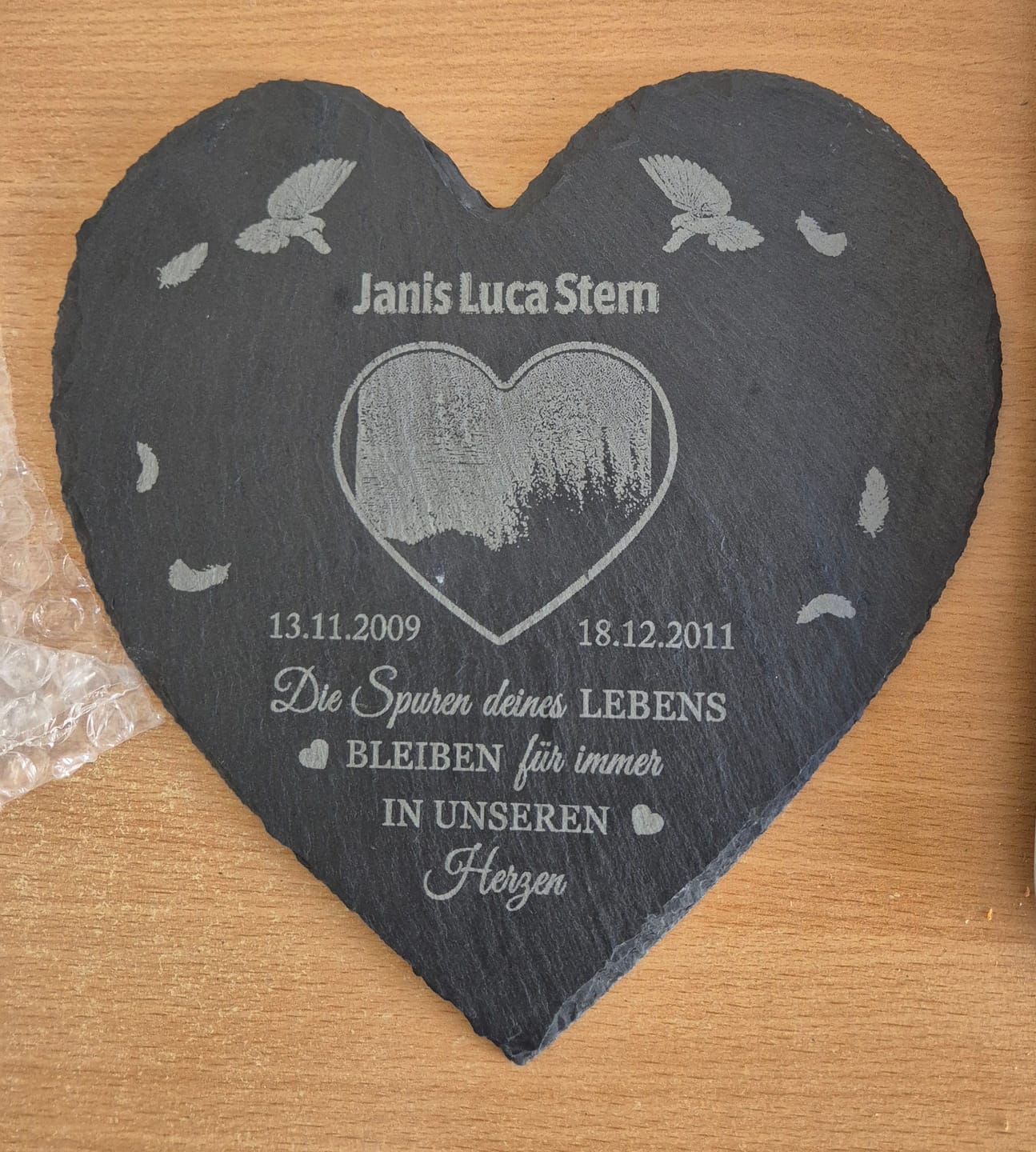 Customer photo review of Für immer - Individuelles Schieferherz